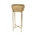 Handcrafted Metal Planter Set with Stands – Antique Brass Finish - Image 3
