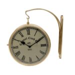 Antique Brass Wall Hanging Clock with Roman Numerals - Image 3