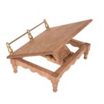 Wooden Bajot/Chowki with Brass Rail Design - Image 3