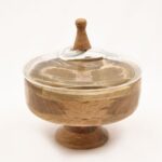Wooden Serving Bowl with Glass Lid