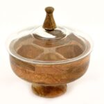 Wooden Serving Bowl with Glass Lid - Image 2