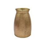 Decorative Embossed Metal Vases with Golden Finish (Set of 2) - Image 2