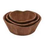 Handcrafted Wooden Serving Bowls (Set of 3 – Nested Design)