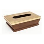 Wooden Tissue Box with Brass Engraved Lid - Image 2