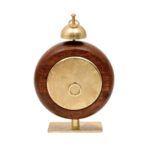 Vintage Wooden Table Clock with Brass Accents - Image 2