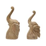 Handcrafted Wooden Elephant Figurines – Set of 2