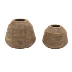Handcrafted Wooden Vase Set – Rustic Finish