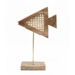 Handcrafted Wooden Fish Figurines with Cane Weave – Set of 2 - Image 3