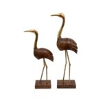 Handcrafted Wooden & Metal Bird Figurines – Set of 2