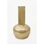 Handcrafted Hammered Metal Vases with Golden Finish (Set of 2) - Image 2
