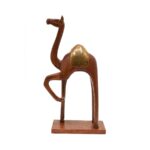 Handcrafted Wooden Camel Figurines with Brass Saddle – Set of 2 - Image 3