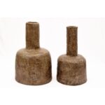 Rustic Textured Decorative Vases (Set of 2)