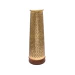 Decorative Metal & Wood Vases with Cutwork Design (Set of 2) - Image 2