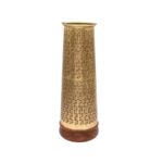 Decorative Metal & Wood Vases with Cutwork Design (Set of 2) - Image 3