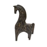 Handcrafted Wooden Horse Figurines with Textured Carving – Set of 2 - Image 2