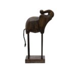 Handcrafted Wooden Elephant Figurines on Stand – Set of 2 - Image 2