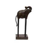 Handcrafted Wooden Elephant Figurines on Stand – Set of 2 - Image 3