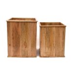 Wooden Square Planters – Set of 2