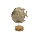 Decorative Metal Fish Figurines on Wooden Base – Set of 2 - Image 2
