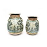 Hand-Painted Decorative Metal Pots – Set of 2