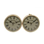 Antique Brass Wall Hanging Clock with Roman Numerals - Image 2