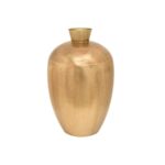 Handcrafted Brass Finish Metal Vase Set – Modern Decorative Accent - Image 2
