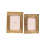 Golden Wooden Photo Frame Set – Textured Rectangular Design