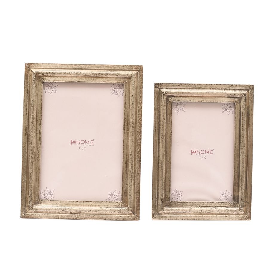 S-6A Antique Finish Wooden Photo Frame Set – Classic Rectangular Design - Image 1