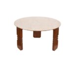 Set of 2 Round Marble Top Coffee and Side Tables - Image 3