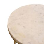 Round Marble Top Nesting Side Tables with Gold Metal Frame (Set of 2) - Image 3