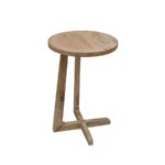 Handcrafted Solid Wood Side Table with Cross Base