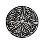 Black & White Bone Inlay Nesting Tables with Brass Frame – Set of 2 - Image 3