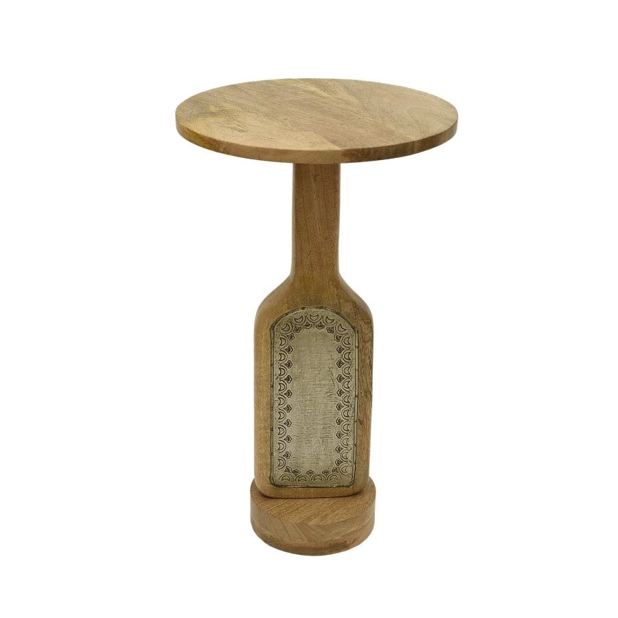 36 Mango Wood Bottle-Shaped Accent Side Table - Image 1