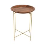 Round Wooden Nesting Side Tables with Intricate Mandala Carvings - Set of 2 - Image 2