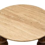 Square Wooden Side Table with Hand-Carved Accents - Image 3