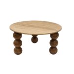 Square Wooden Side Table with Hand-Carved Accents - Image 4