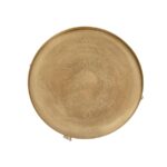 Minimalist Gold Metal Side Table with Tray Top - Image 2