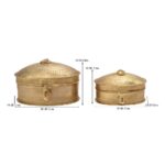 vintage brass storage box set - Image 2